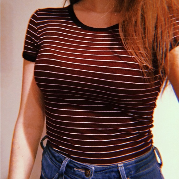 Red, black, and white stripped shirt - Picture 1 of 3